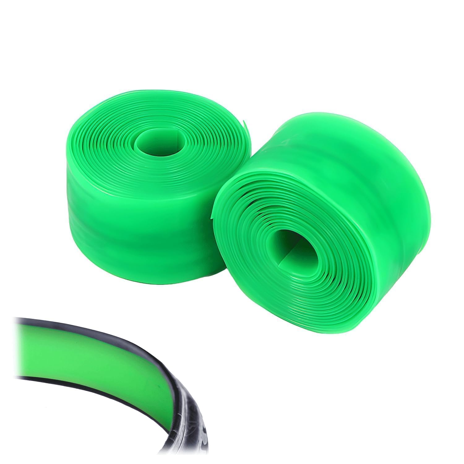 2 Unidades de Forro para neumáticos de Bicicleta, protección antipinchazos, Cinta Protectora para neumáticos de Bicicleta, antipinchazos, Color Verde