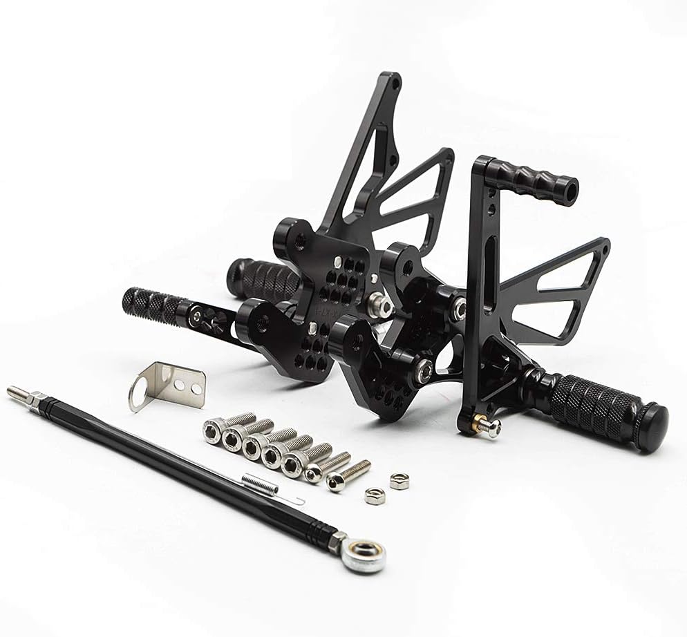 FXCNC CNC K7 K8 Adjustable Motorcycle Rearset Foot Pegs Rear Set Footrests Compatible with GSXR 1000 GSXR1000 GSX-R1000 2007 2008