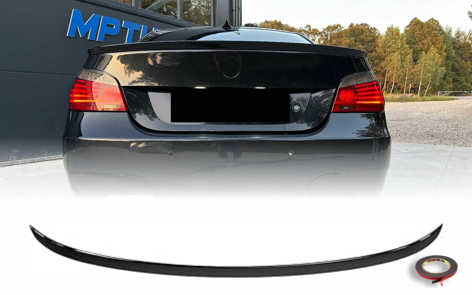 MpTuned E60 Performance Spoiler posteriore nero lucido per serie 5 2004-2009 518i, 520i, 525i, 530i, 535i, 550i, 518d, 520d, 525d, 530d