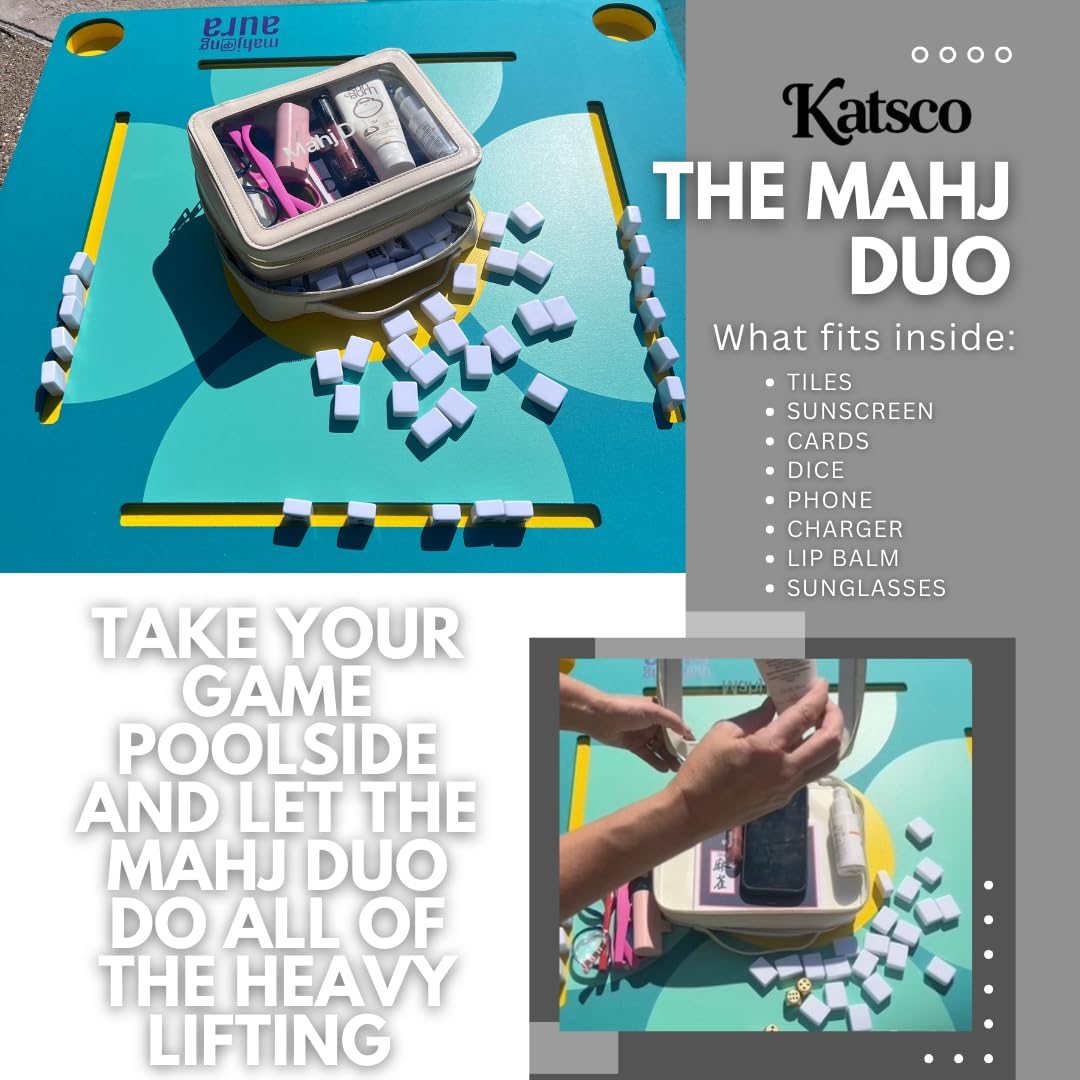 Mahj Duo Mahjong Tile & Accessory Organizer-American Mahjong Storage Bag for Tiles & Cards, Premium Mahjong Travel Case for Game Night, Mahjong Tile case for Tiles & Accessories