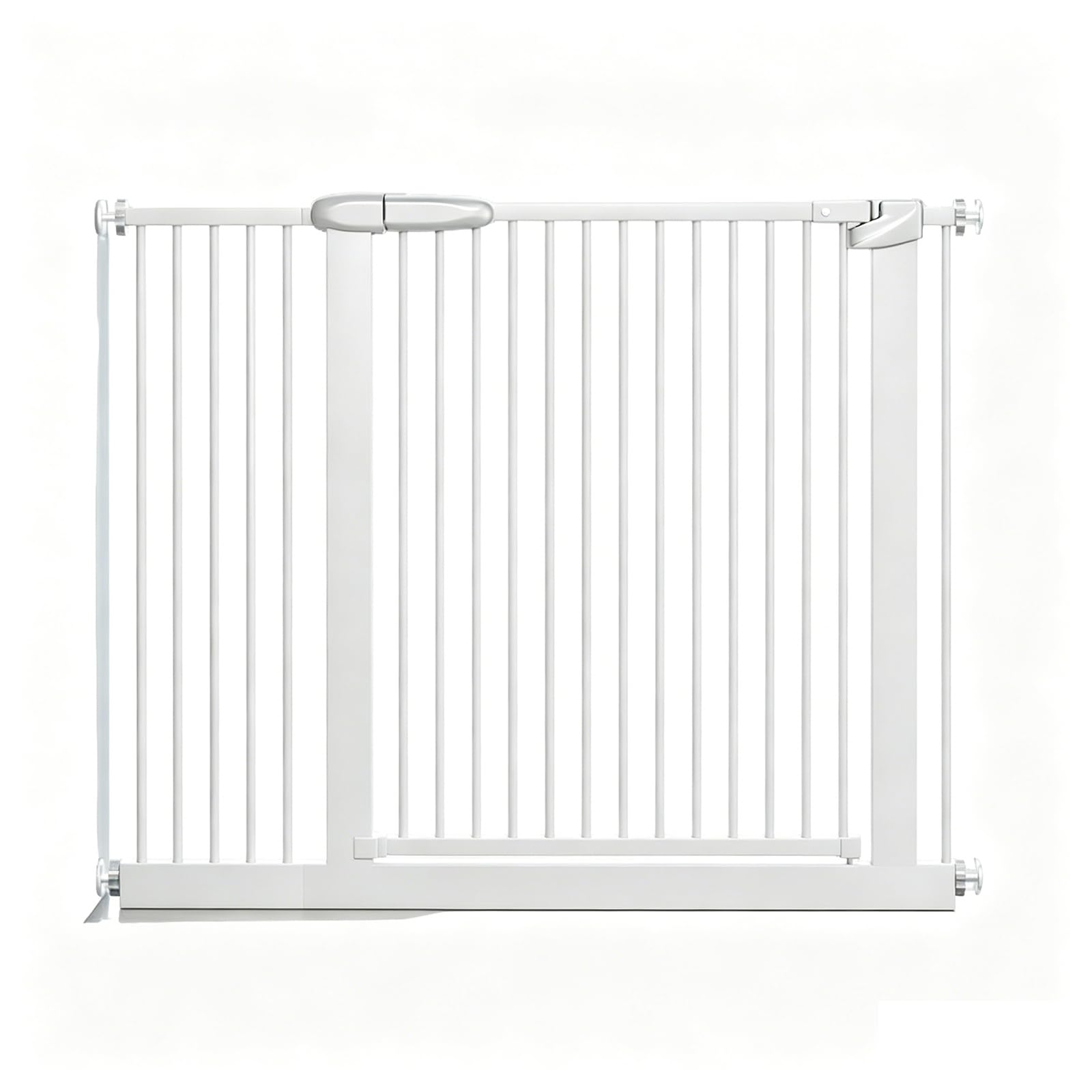 Zuiquity Smart Auto-Close Pet Gate for Dogs & Cats, Escape-Proof 3-Lock Heavy-Duty Stair Gate, 180° Swing Adjustable Dog Gate for Doorways & Stairs(Size:207-217cm/81-85in,Color:white)