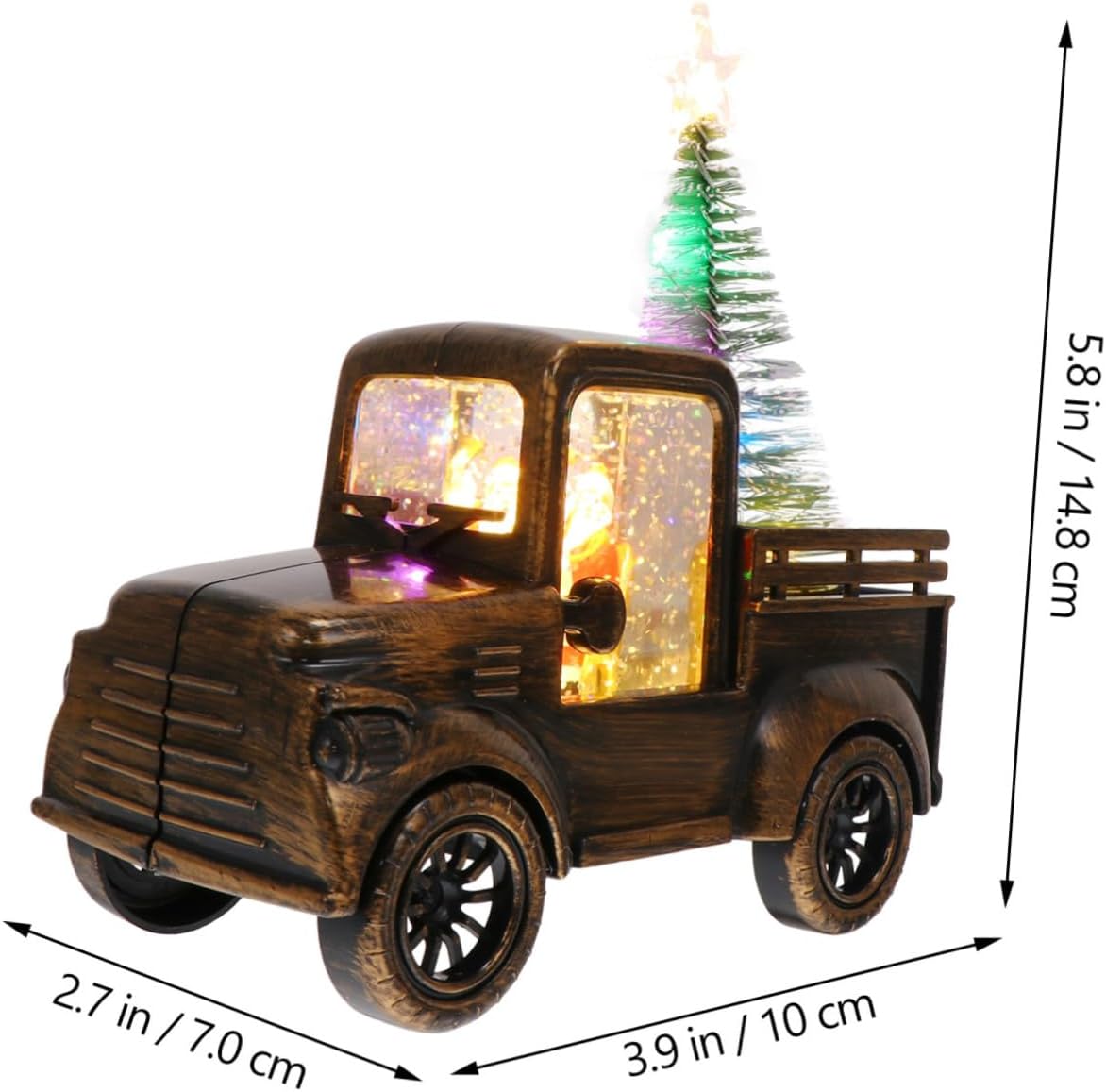 2pcs Christmas Decor Tractor Santa Ornaments Creative Holiday Adornments Featuring Dark Christmas Tree Unique Festive Decorations for Home and Party