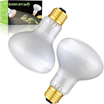 2 Pack 75W Reptile UVA Infrared Basking Spot Lamp, Sun Glow Daylight Heat Bulb, Soft White Glass Light for Reptile & Amphibian, Bearded Dragon, Lizard, Tortoise, Hedgehogs