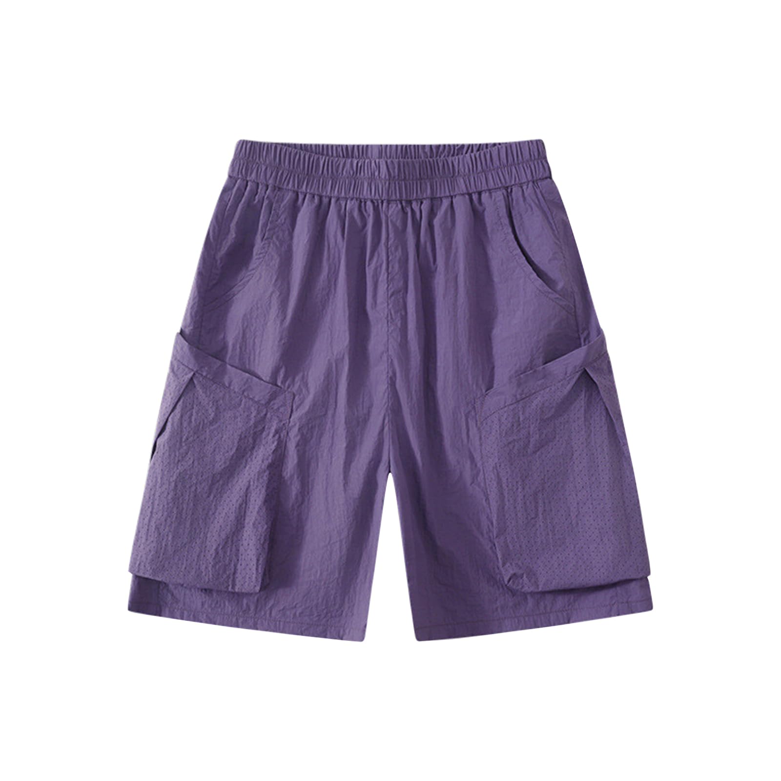 DINGDONG'S CLOSET Kid Youth Boys' Girls' Pull On Quick Dry Casual Pockets Shorts(Purple, 11-12T)