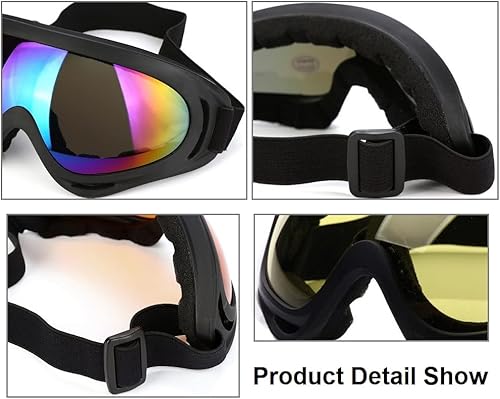 Miniatura 7 de Gafas de motocicleta - Paquete de 5 gafas tácticas militares tácticas para hombres, mujeres y jóvenes