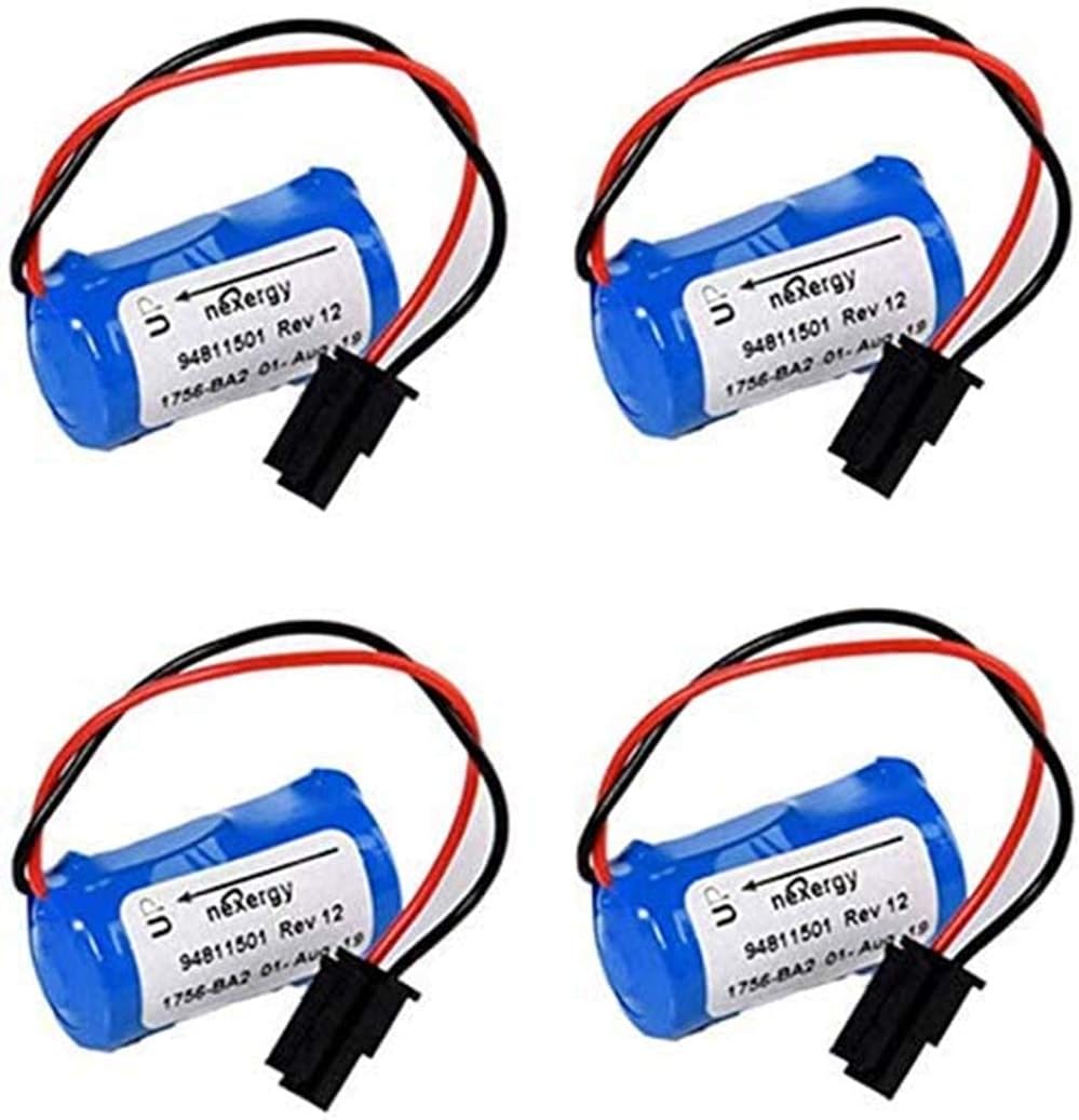 Pack of 4 PLC 3.0V 1200mAh Replacement Battery for Allen Bradley 1756-BA2 BR2/3A-AB 1745-B1-4 Pack Batteries