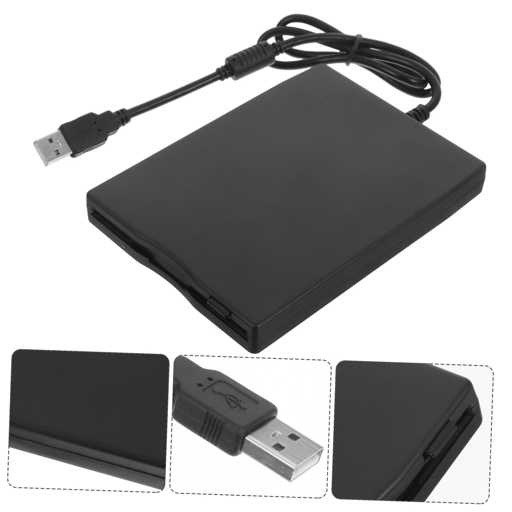 Lecteur de Disquettes en ABS Haute Vitesse avec Interface USB 2.0 USB Externe Portable 3,5 Pouces Compatible Multi-os pour Ordinateur Portable et Bureau