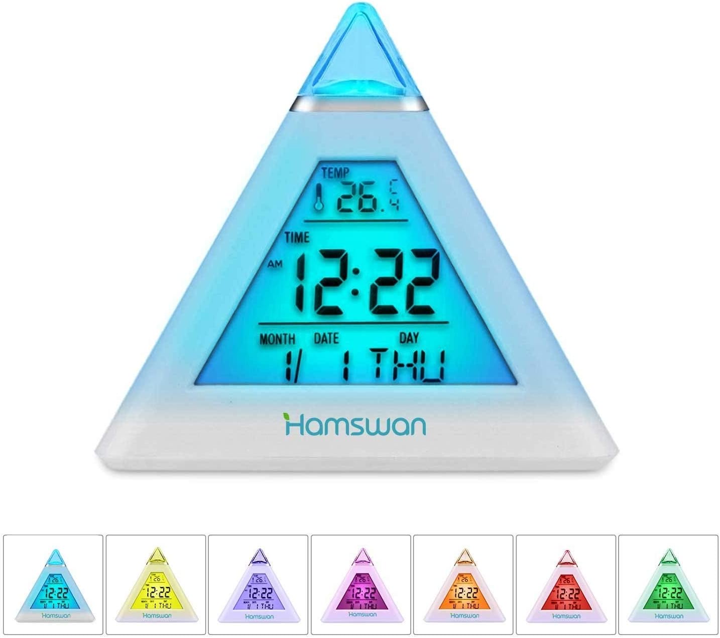 Children Alarm Clock, Digital LED Clock with 7 Color Change& 8 Ringtones- with Temperature, Sleep and Snooze Function for Bedrooms ¡­