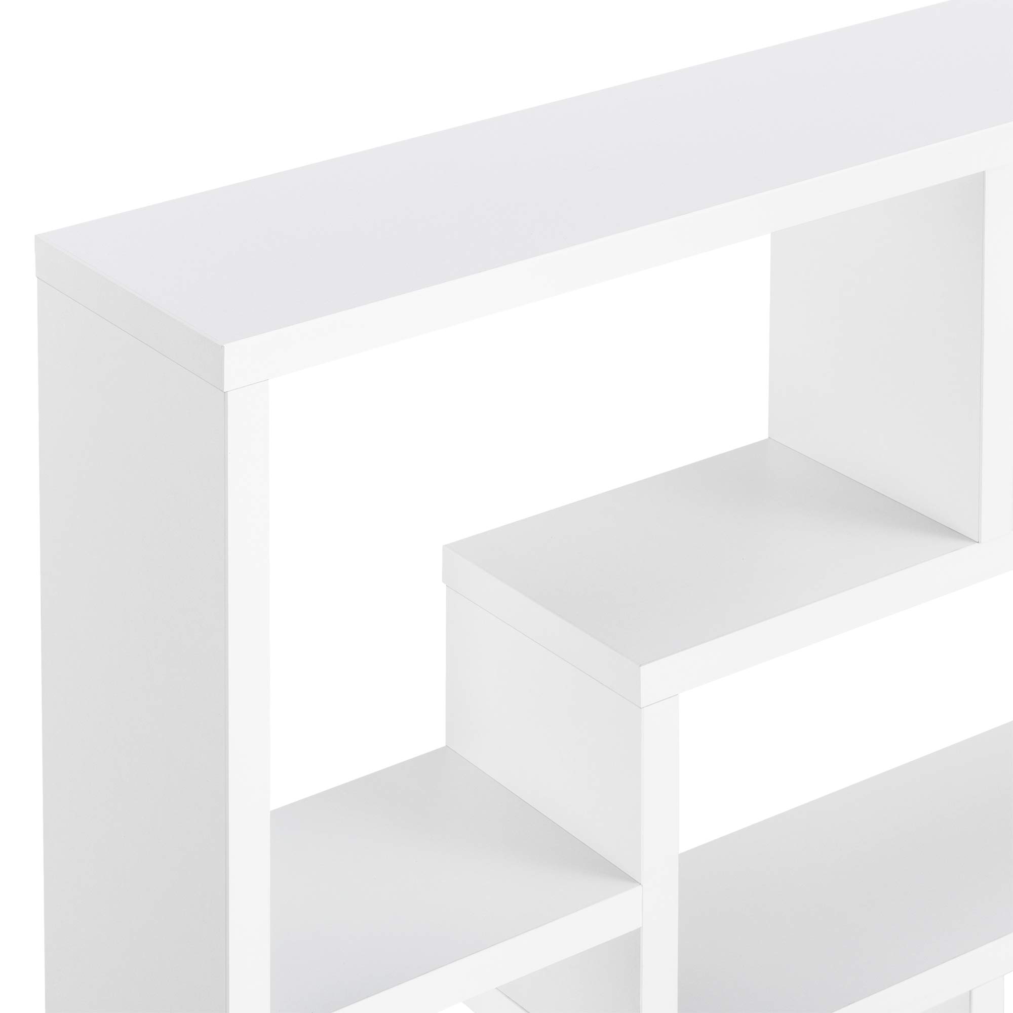 [en.casa] Scaffale da Parete Design Rettangolare con 7 Scomparti Portaoggetti Mensola da Muro Espositore per Soggiorno Studio 77x10x48 cm Bianco