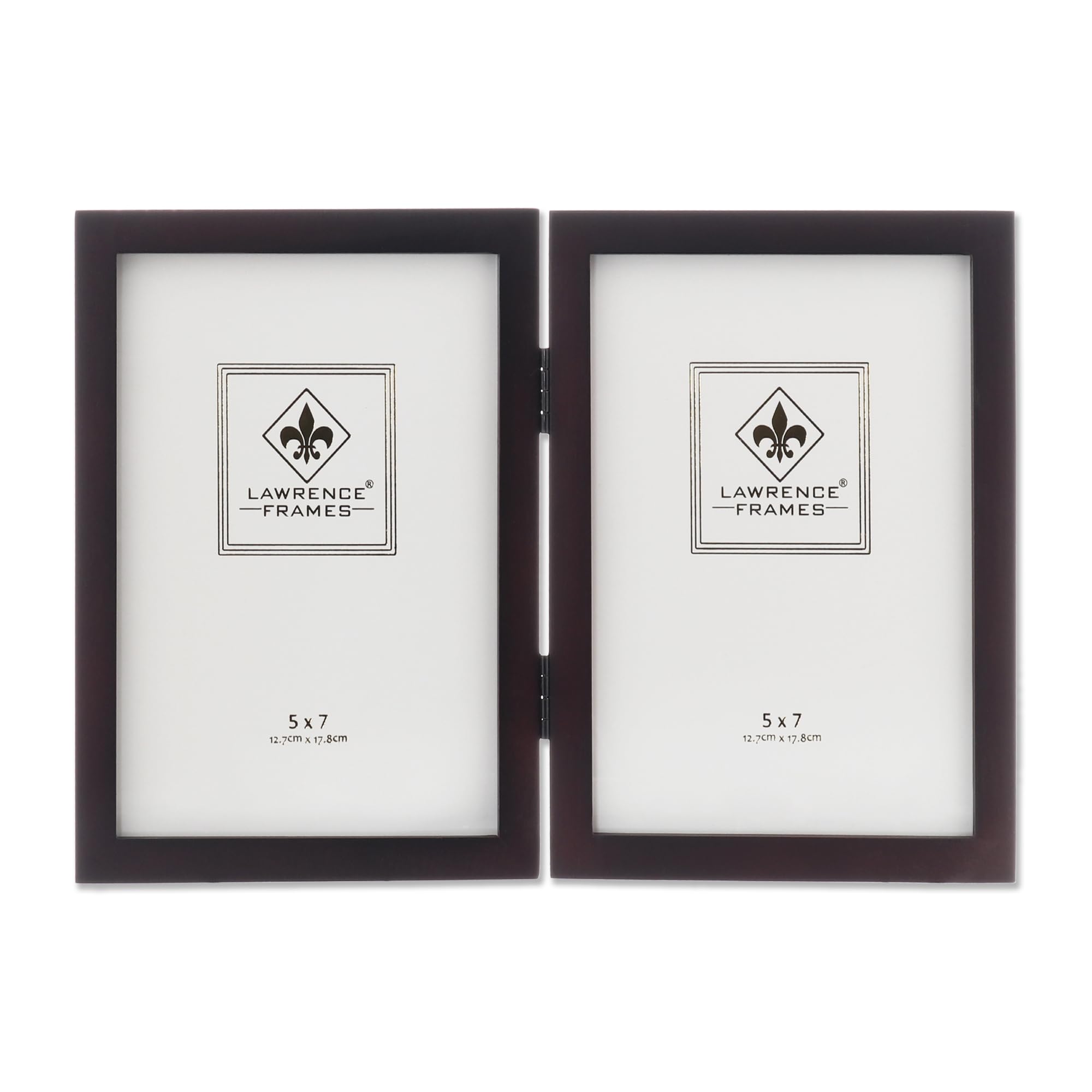 Lawrence Frames 755957D Espresso Ahşap Menteşeli Çift Resim Çerçevesi, 13,8 x 17,7 cm, Koyu Ceviz