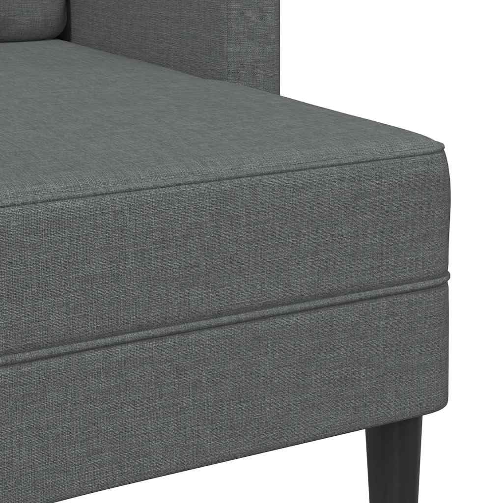 vidaXL Sofá de 2 plazas con Chaise Longue en Forma de L, Color Gris Oscuro, 125 cm, Tela,