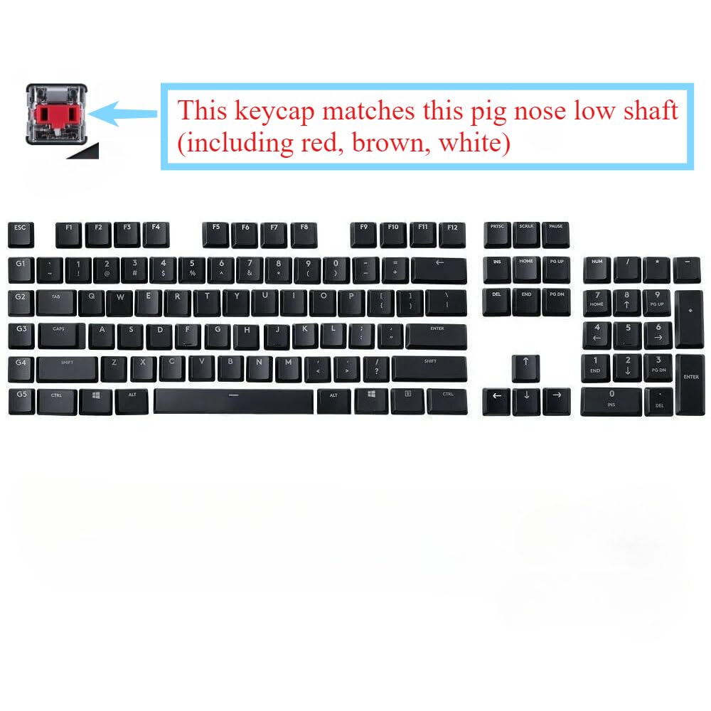 Keycap pour Logitech G913 G915 G813 G815 TKL Clavier Transparent ISO 111 Key US Version Logitech Noir Blanc Couleur Keycap