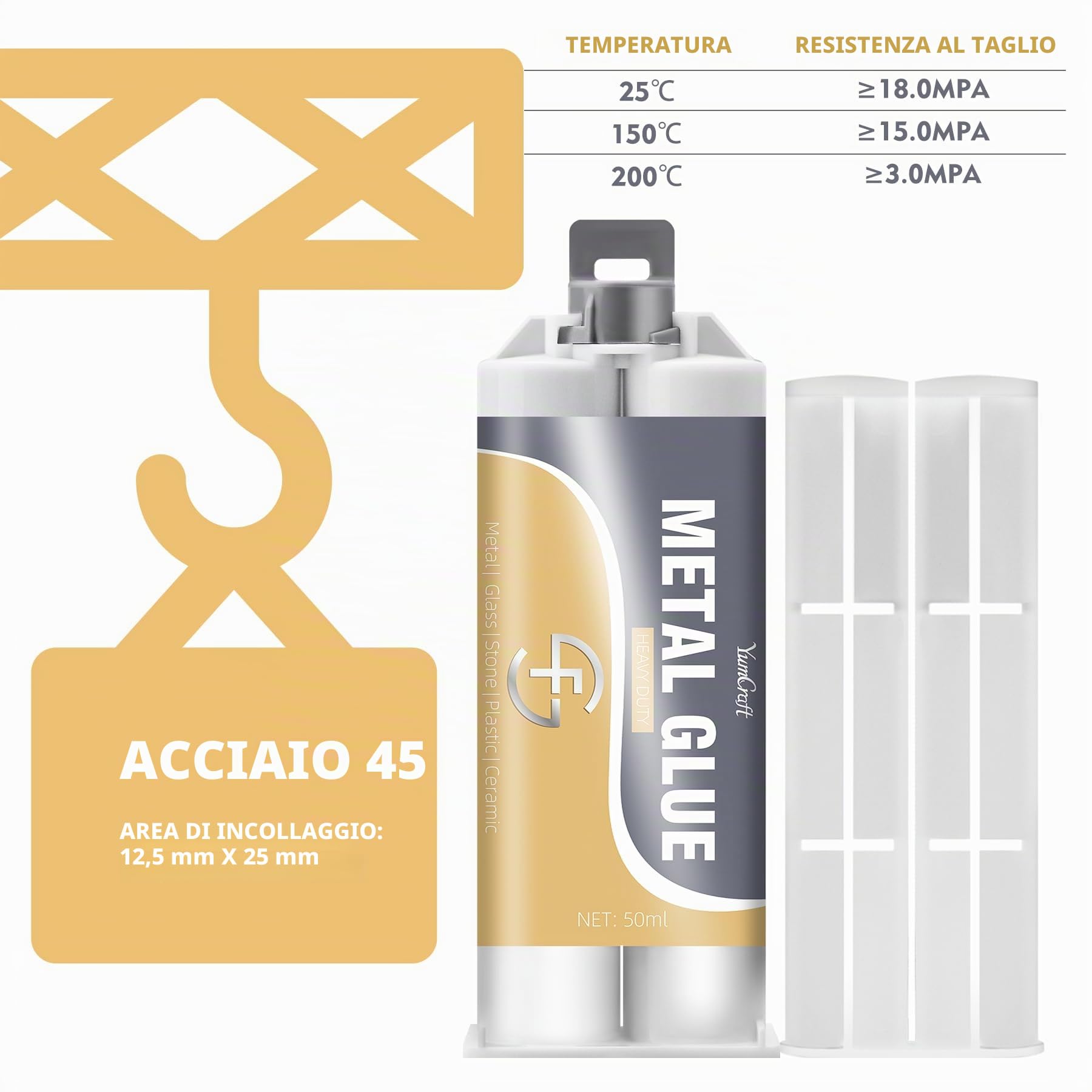 Colla Metallo 100ml, Stucco per Metallo Bicomponente per Metalli, Metallos Liquido per Riparazione Multiuso, Metal Repair Paste Adesivo ad Alta Resistenza, Impermeabile & Resistenza al Calore