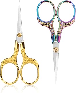 Vintage Embroidery Sharp Scissors 2 Pack, 5 Inches Craft Sewing Scissor Pointed Stainless Steel Multipurpose Detail Beauty...