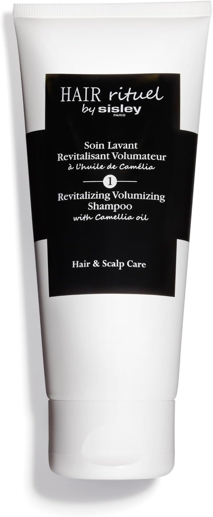 Hair Rituel by Sisley Paris Revitalizing Volumizing Shampoo with Camellia Oil - 200 mL - Gently Cleanses, Improves Look of Volume & Supports Hair and Scalp Health - Rich Foam Texture - Sulfate Free