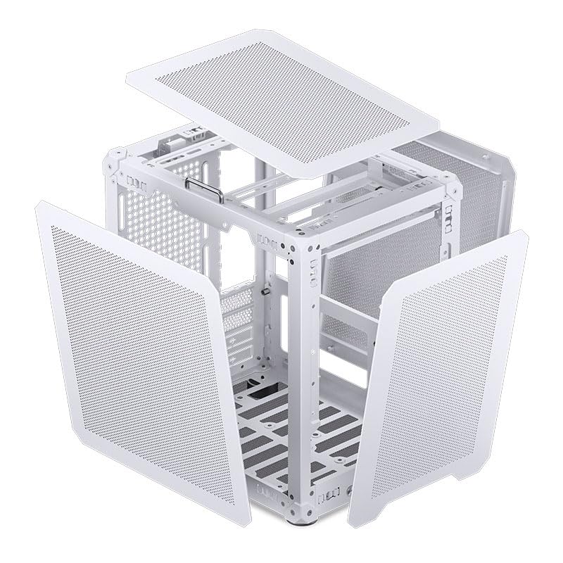 Jonsbo C6-ITX Case PC Mini-Tower Bianco – compatto, Mini-ITX, GPU fino a 255 mm, dissipatore CPU fino a 75 mm, fino a 3 ventole, USB-C I/O frontale