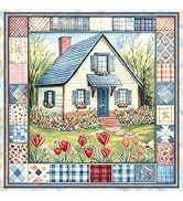 Cottage Bloom 500 Piece Jigsaw Puzzle for Adults, Cozy Country House Garden Scene with Tulips, 20...