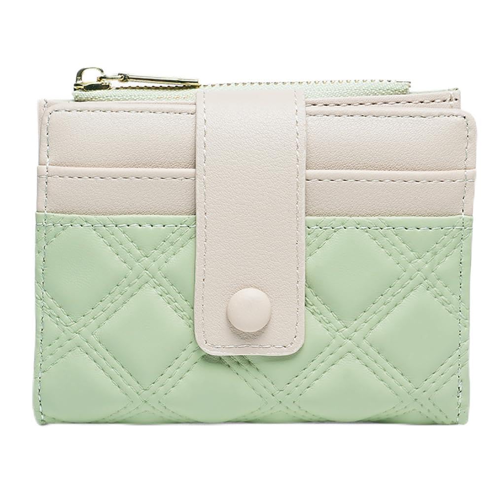 EnShine Women's Slim Leather Card Holder Wallet With Zipper Coin Pocket - Mini Pouch (Coffee Color) - View #4