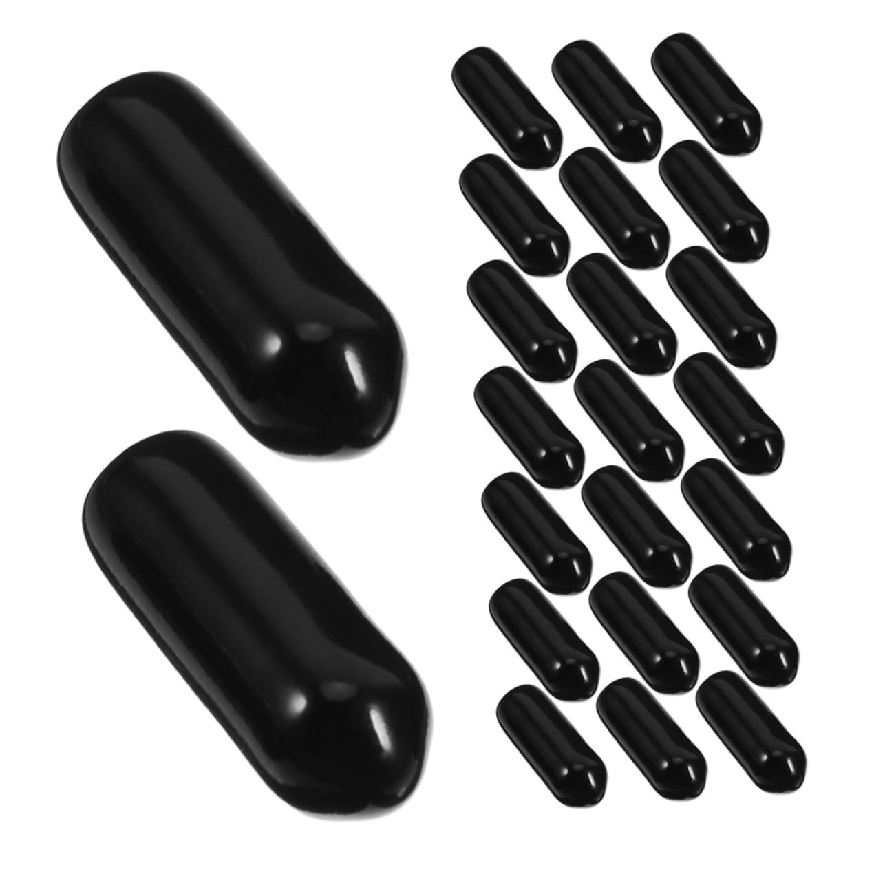 OSALADI 80pcs Round PVC End Caps Screw Thread Protectors Tube Bolt Cap Cover Wire End Tube Cover for Electrical Automotive Wiring