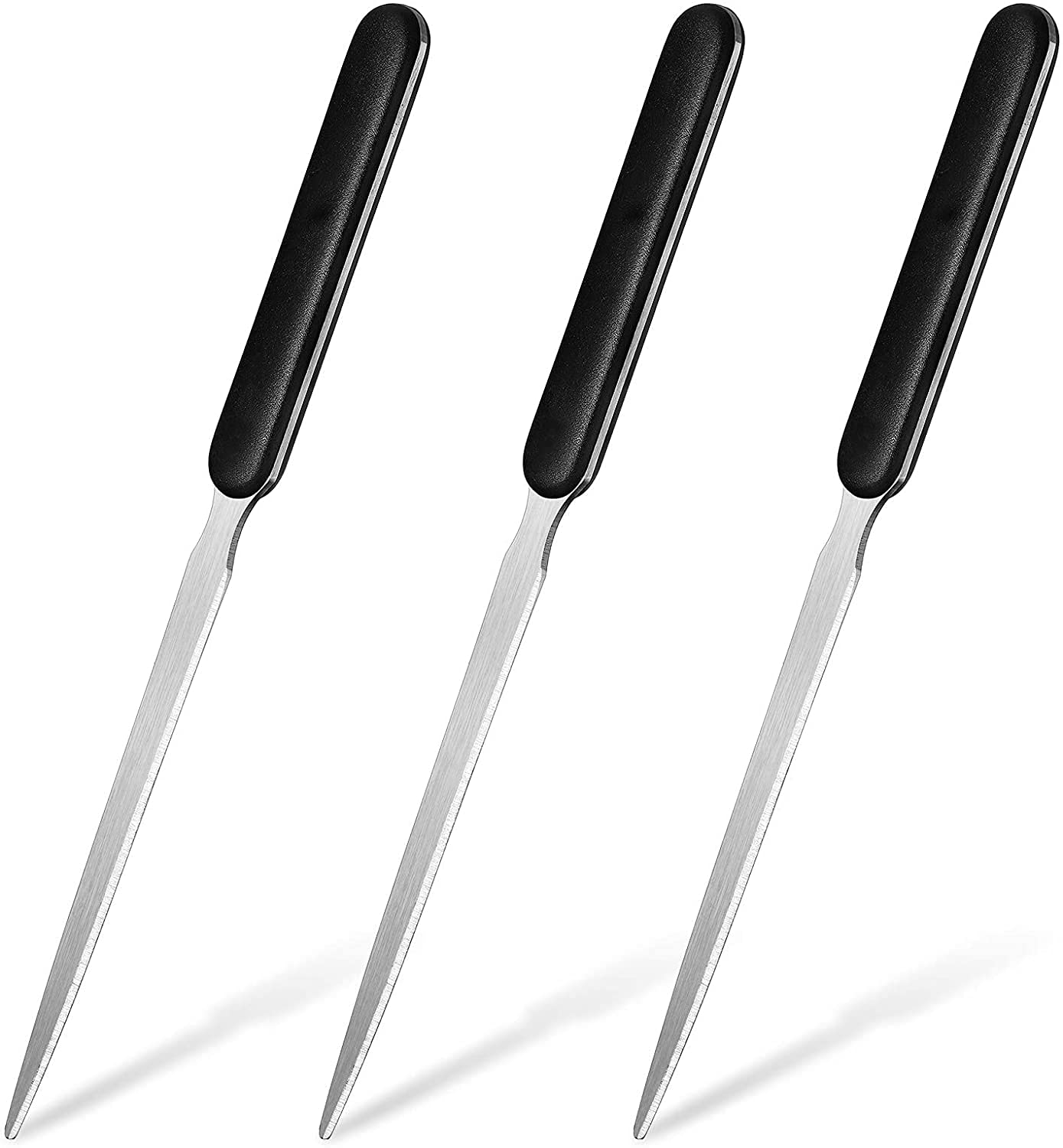 Letter Opener, 3 Pack Office Letter Opener Stainless Steel Hand Envelope Slitter Lightweight Open Letter Knife Humanized Grip Handle Staple Removal Tool Mail Opener for School Office Home