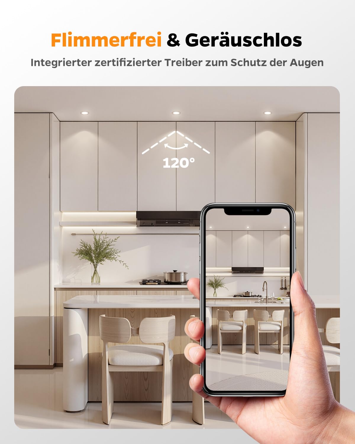 LED Einbaustrahler 230V Dimmbar, 4W LED Spots 68mm 4000K Neutralweiß, 25mm Ultra Flach Deckenspots, IP44 Spots Deckenleuchte Einbauleuchten für Badezimmer Küche Wohnzimmer, 12er Set