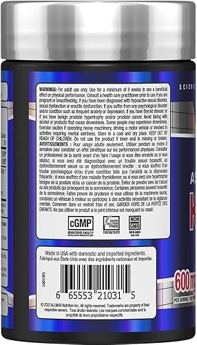 Miniatura 3 de ALLMAX Essentials Ashwagandha KSM-66 (60 cápsulas vegetales)  Aumenta la fuerza muscular y la recuperación  Sin OMG, sin gluten  30 porciones