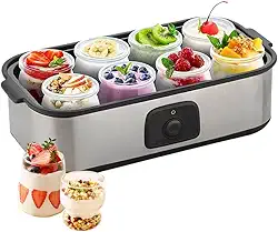Iogurteira Caseira Elétrica com Conjunto de Potes de Vidro - Ideal para Dietas, Crianças e Fitness (220, Volts)