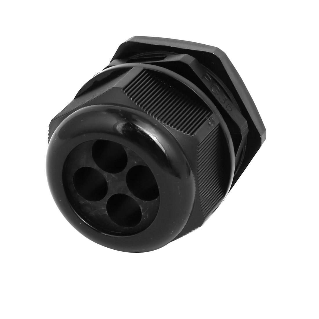Aexit PG36 12mm Transmission Adjustable 4 Holes Nylon Cable Gland Joint Black
