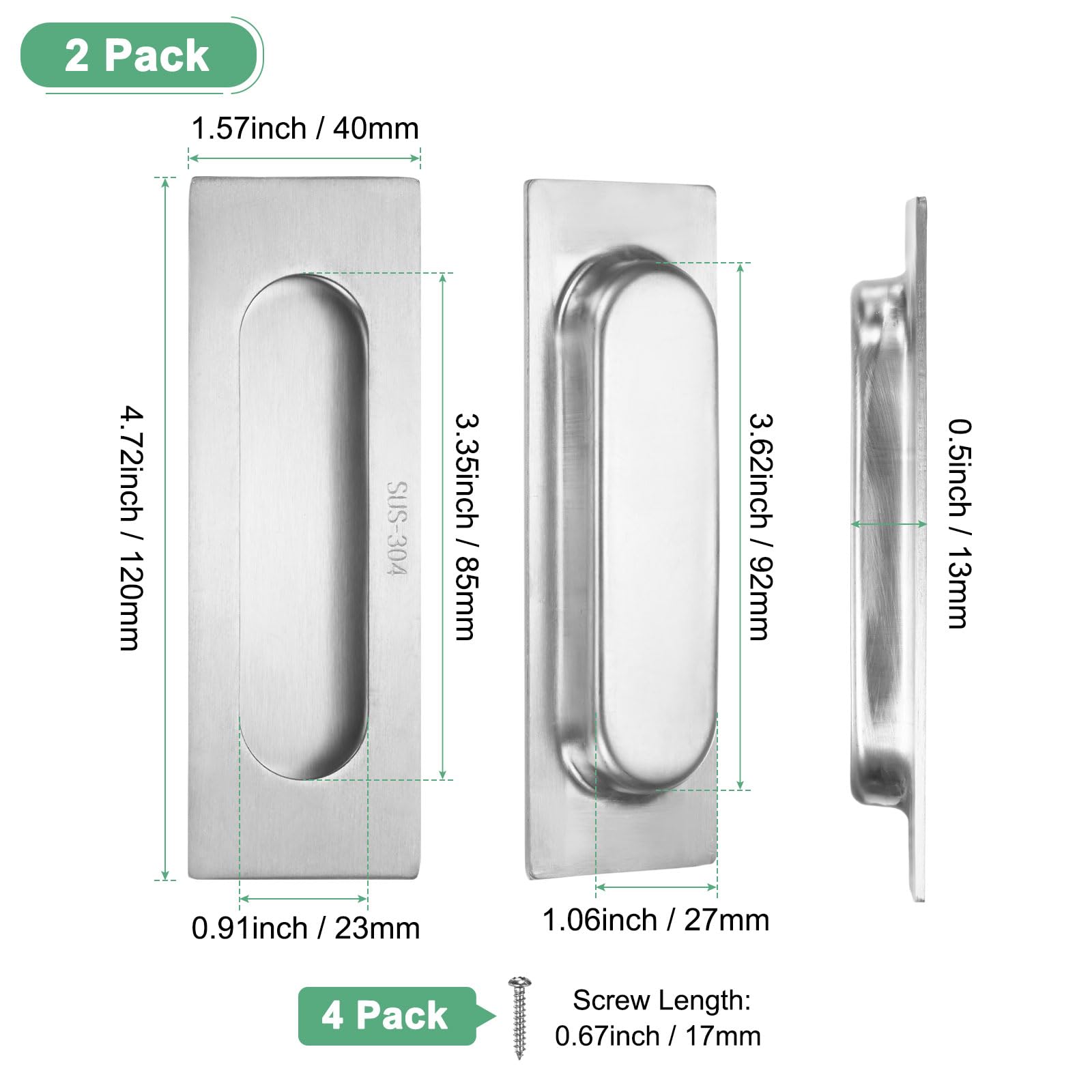 M METERXITY 2-Pack Recessed Finger Pulls - Image 3