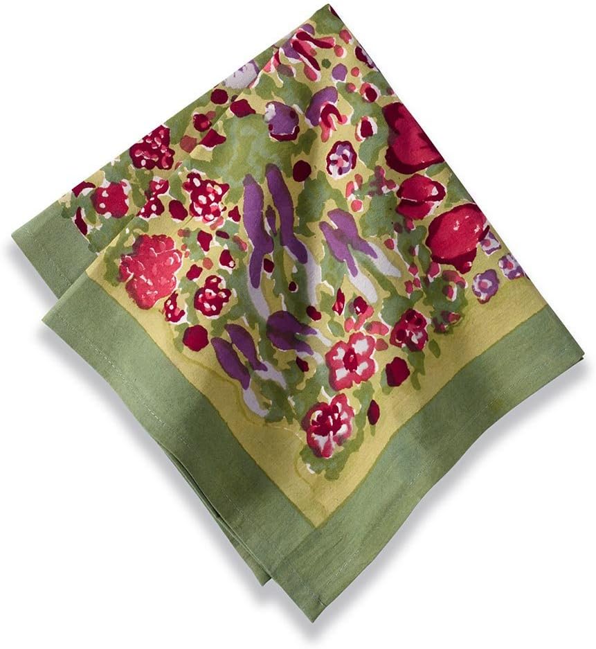 Couleur Nature19-inches by 19-inches Jardine Napkin, Red/Green, Set of 6