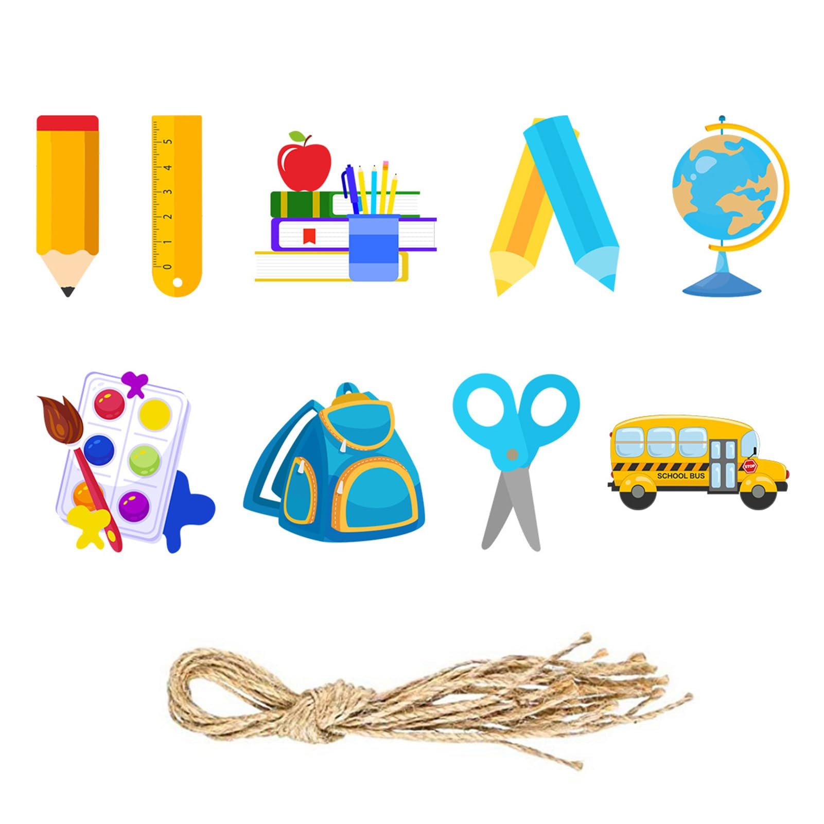 Lot De 9 Décorations Suspendues Pour Arbre De Rentrée | Cartes Avec Cordons Pour écoliers | Fille, Garçon - 2