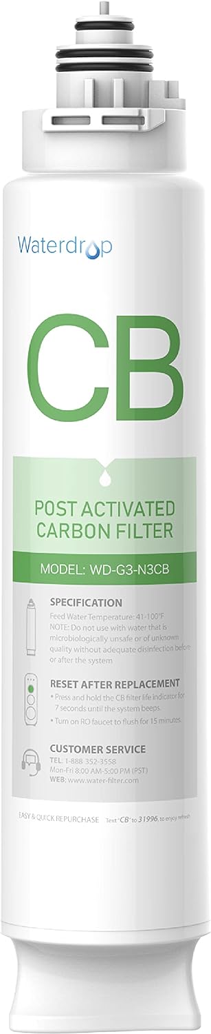 Waterdrop WD-G3-N3CB Filter, 1-Year Lifetime, Replacement for WD-G3-W Reverse Osmosis System (Package May Vary)