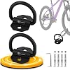 Wall Anchor Bike | Ground Anchor Motorcycle with 304 Stainless Steel Screws, Tilting Ring Diameter 12 mm, Anti-Theft Protection2 Pcs