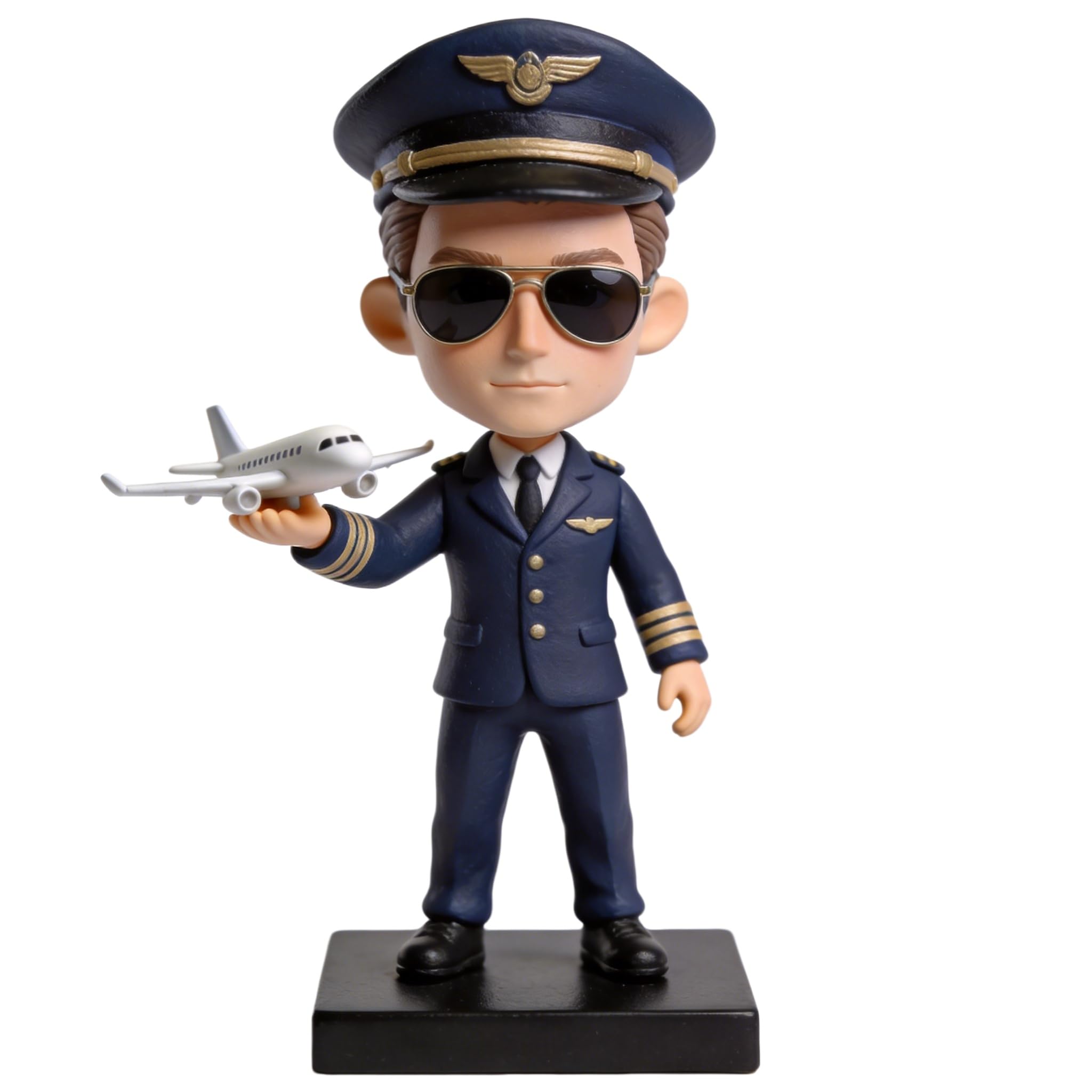 Figurine 3D personnalisée avec mini avion en argile polymère pour pilote