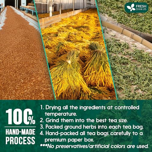 Image of FreshDrinkUS StrongerLungs 20 Tea Bags - Mullein Leaf, Ginseng, Elderberry, Ginger & Thyme - Supports Lung Cleanse, Congestion Relief & Mucus Detox - Caffeine-Free & All-Natural