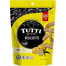 Tutti Gourmet Gluten Free Lemon Biscotti, 9.9 oz (283g) Resealable Cookie Bag &ndash; Vegan and Halal Snacks