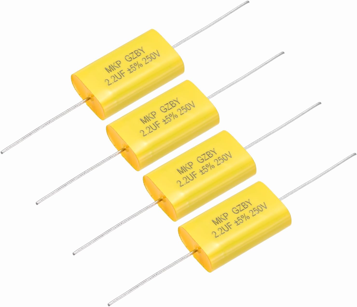 4Pcs 2.2uF Frequency Divider Capacitor, 250V Audio Speaker Crossover Non-Polarity Polypropylene MKP Film Capacitor