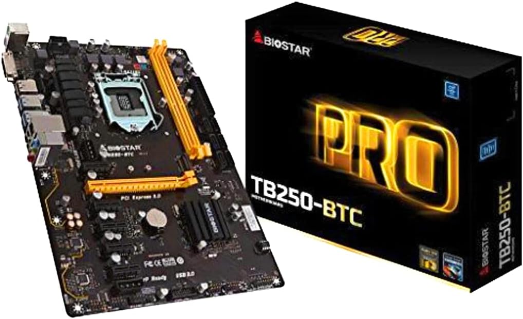Biostar TB250-BTC PRO Ver. 6.x Intel B250 LGA 1151 (Socket H4) ATX Motherboards (DDR4-SDRAM, DIMM, 1866, 2133, 2400 MHz, Dual, Intel, Intel® Celeron®, Intel® Pentium®)