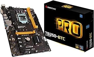 Biostar Motherboard TB250-BTC PRO Core i7/i5/i3 LGA1151 Intel B250 DDR4 Supports 6 AMD and 6 NVIDIA Graphics Cards