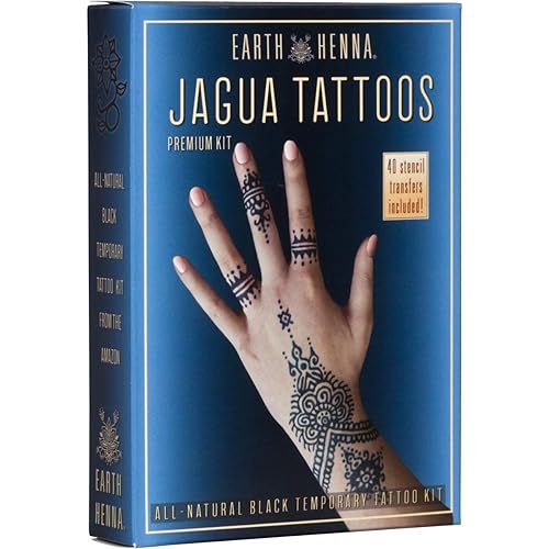 Kit de tatuaje temporal Jagua orgánico, color negro y pintura corporal prémium