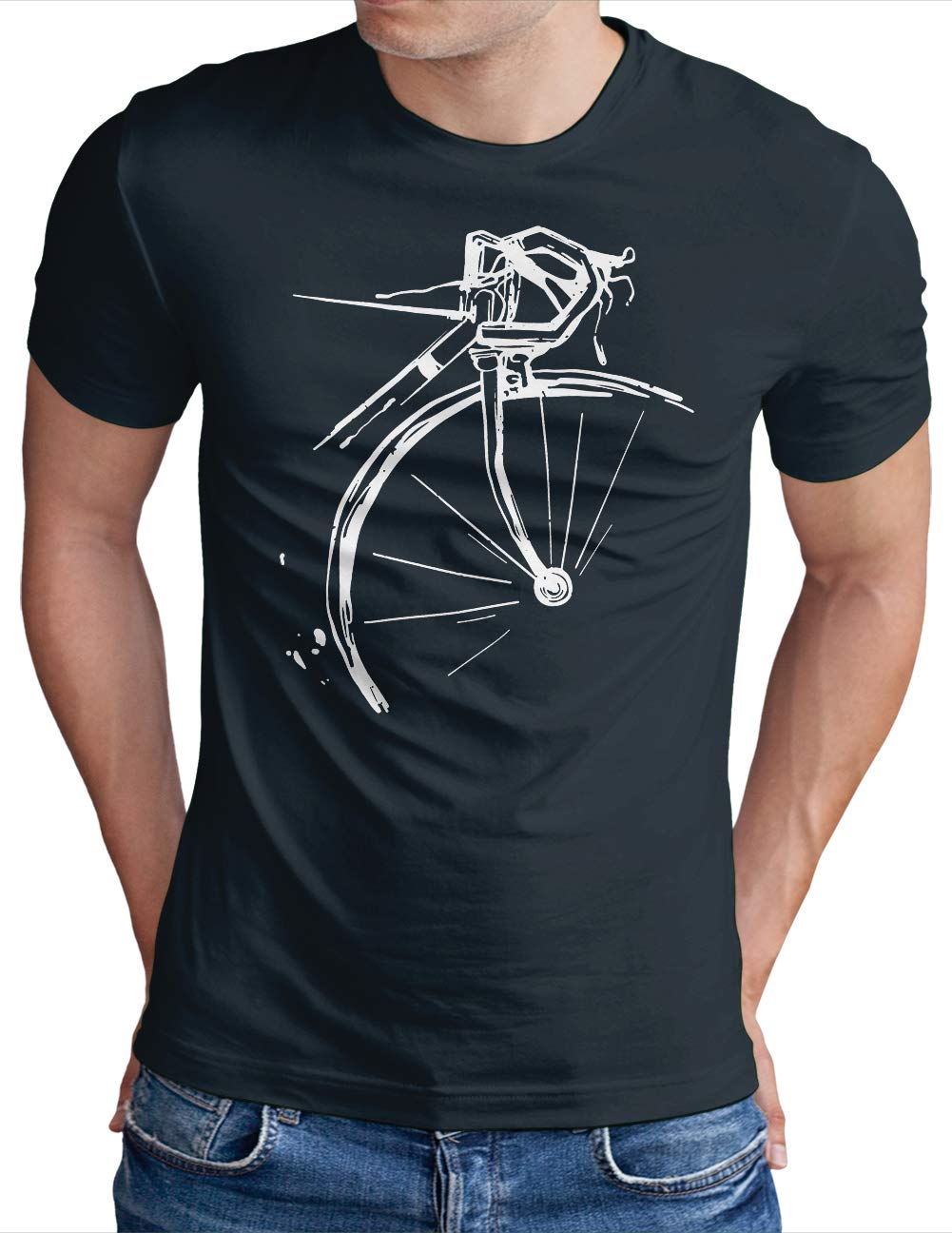 OM3® Bicycle - Maglietta da ciclismo da uomo | Ciclista vintage | S - 5XL