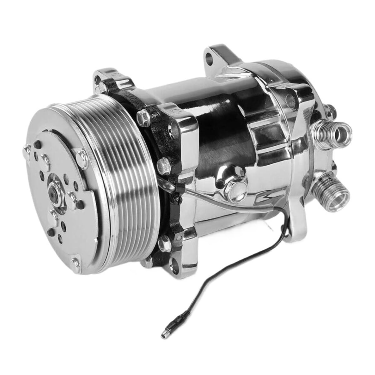 A/C Compressor w/Clutch Compatible for Sanden 508 Style 8-Groove Serpentine Belt Aluminum