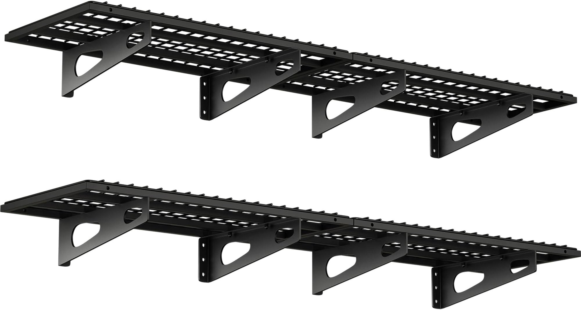 4-Pack 1.5x3FT Garage Shelving 17.7-inch-by-35.8-inch Wall Shelf Garage Storage Rack Wall Mounted Floating Shelves,Black