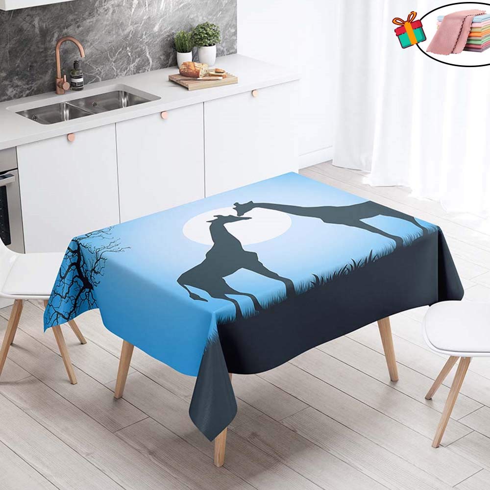 Tovaglia Rettangolare di Barocco Stampa, Morbuy Tovaglie da Tavolo Impermeabile Antimacchia 100% Poliestere Per Cucina Giardino Feste Decorazioni (Blu Scuro,140x240cm