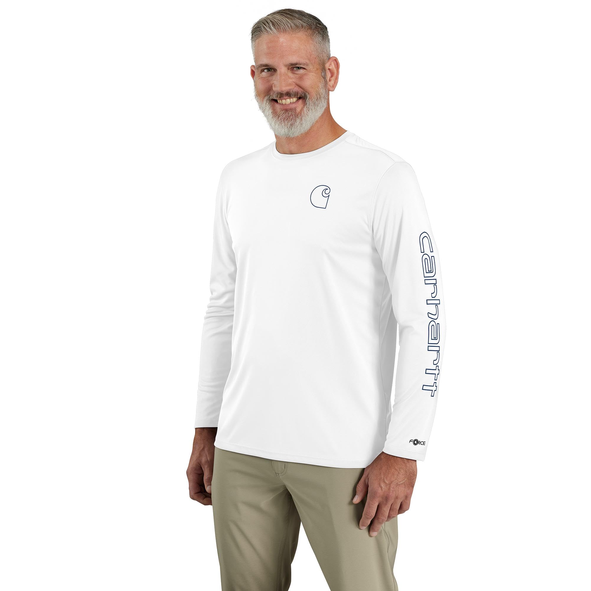 Carhartt Men's Force Sun Defender Lightweight Long-Sleeve Logo Graphic T-Shirt