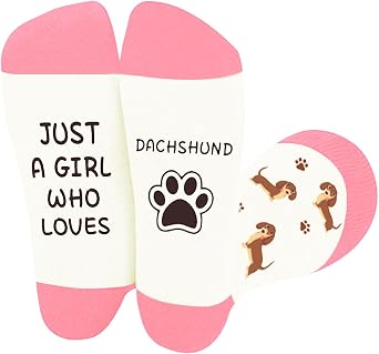 Dachshund Gifts for Women Girls Novelty Dog Socks Christmas Birthday Thanksgiving Anniversary Valentines Day Gifts Ideas for Daughter Wife Sister Friends Animals Presents Stocking Stuffer