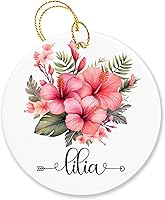 Vista 23 de Adorno de Navidad de flor de caléndula 2025, adorno de Navidad personalizado de caléndula para familiares y amigos, regalo personalizado