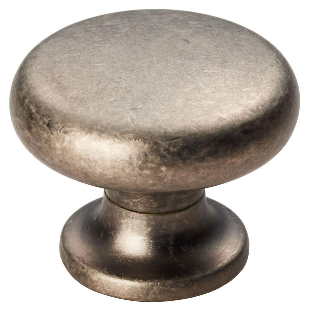 Abrafix 'Derby' Pewter Effect Cupboard/Wardrobe Door Handle Knob 35mm