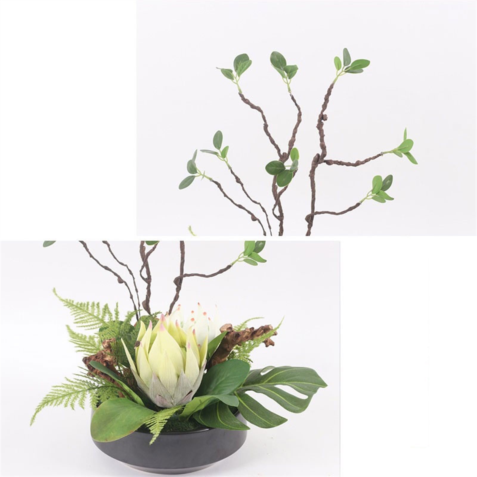 Fiori Artificiali con Vaso Simulazione Pianta Bonsai Ornamenti Ceramica Simulazione Fiore Arte Casa Ristorante Negoziazione Centrotavola Fiori Finti per Decorazioni