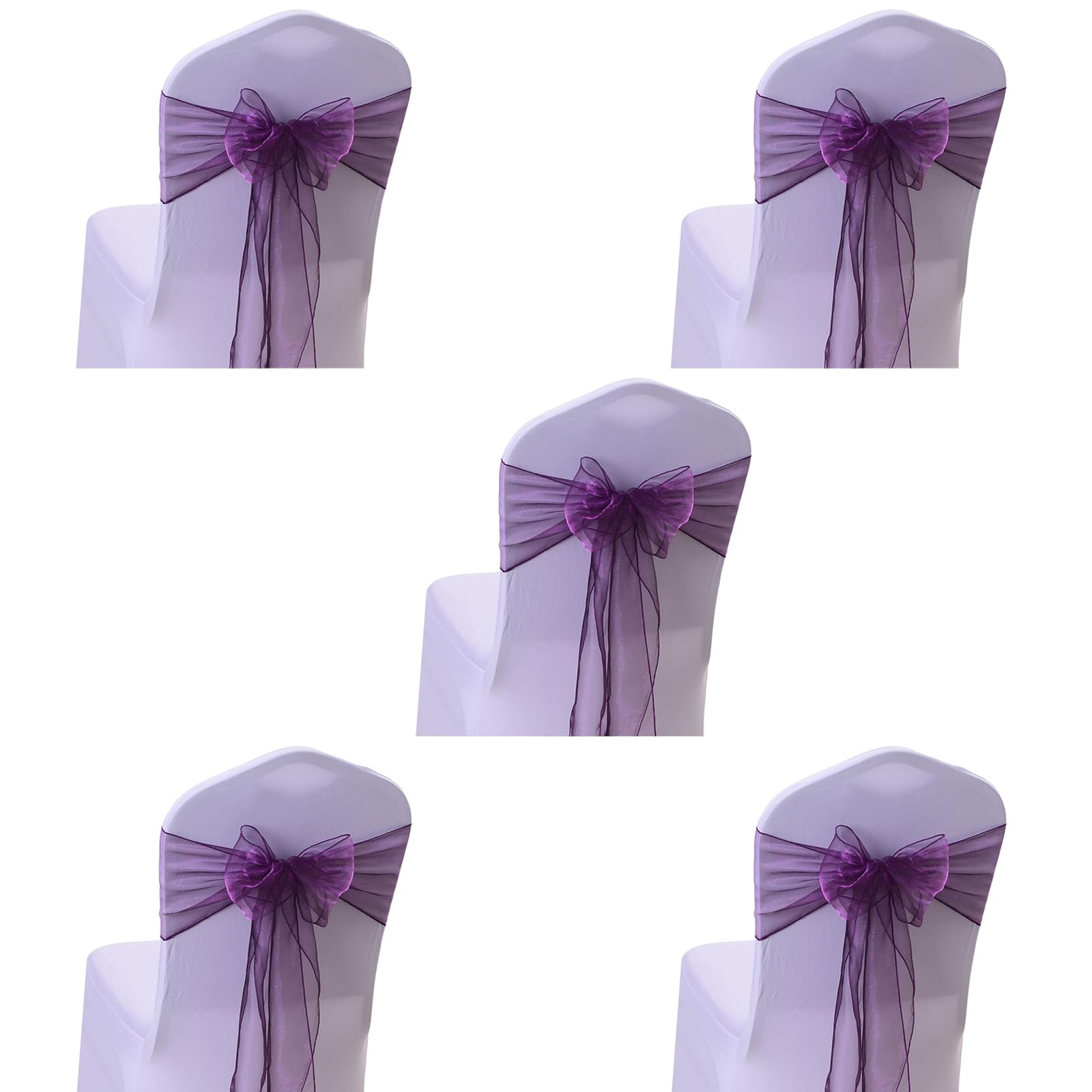 Ywluuoo Plum Bows For Chair Cover, Adjust Length Chair Ribbons Bows For Wedding Enhances Event Space Wedding Event